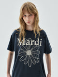 MARDI TSHIRT FLOWERMARDI CRACKED DESTROYED_VINTAGENAVY BEIGE
