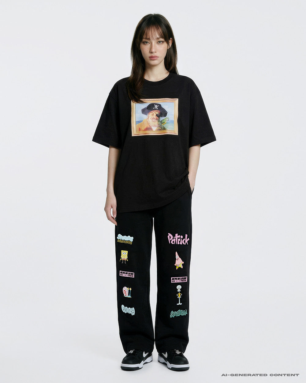 ADLV SPONGEBOB'S PIRATE SHORT SLEEVE T-SHIRT BLACK