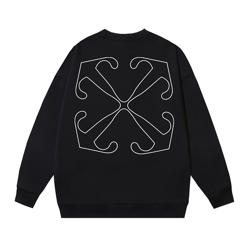 Off-White Black Spiral Line Arrow Crewneck Sweatshirt