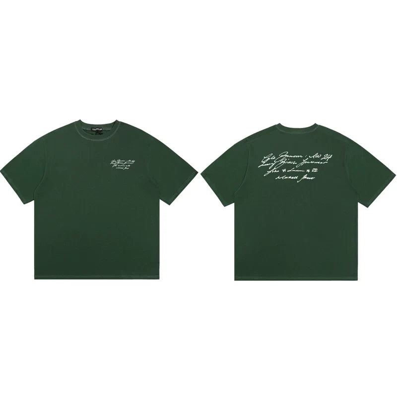 Cole Buxton Dark Green Script Signature Graphic T-Shirt