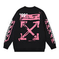Off-White Black Pink Impressionism Arrow Crewneck Sweatshirt