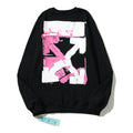 Off-White Black Pink Graffiti Arrow Crewneck Sweatshirt