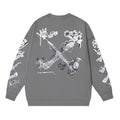 Off-White Dark Grey Punk Deconstructed Object Arrow Crewneck Sweatshirt