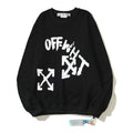 Off-White Black Graffiti Typography Multi-Arrow Crewneck Sweatshirt