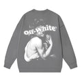 Off-White Dark Grey Classical Art Portrait Crewneck Sweatshirt