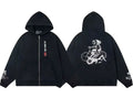 Enfants Riches Déprimés Vertical Japanese Text & Bicycle Art Zip-Up Hoodie - Black