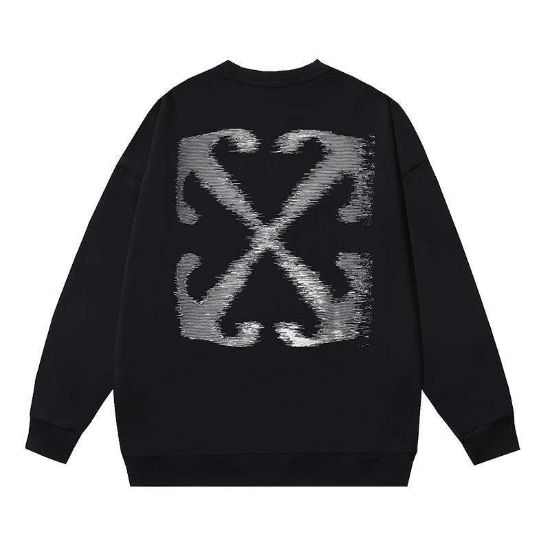 Off-White Black Motion Blur Arrow Crewneck Sweatshirt
