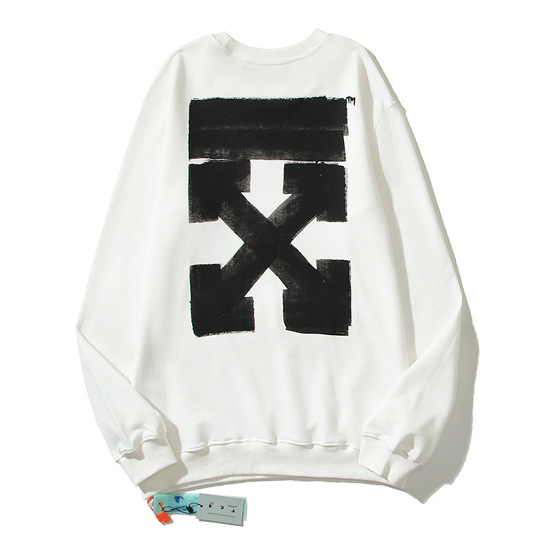 Off-White White Brushstroke Block Arrow Crewneck Sweatshirt