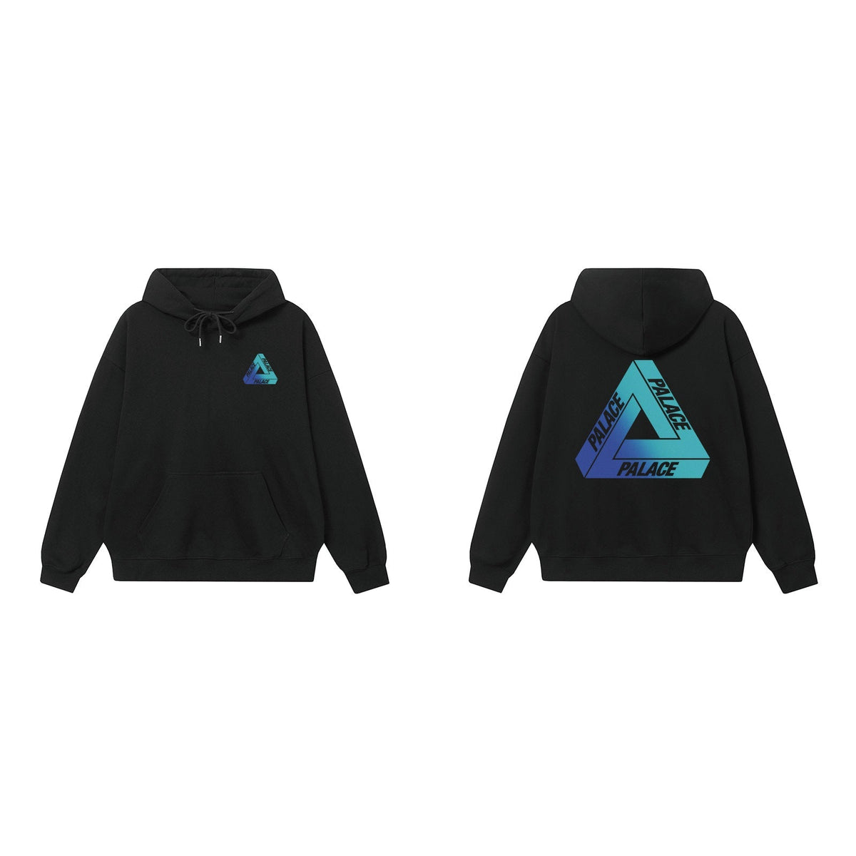 Palace Black Teal Gradient Tri-Ferg Hoodie