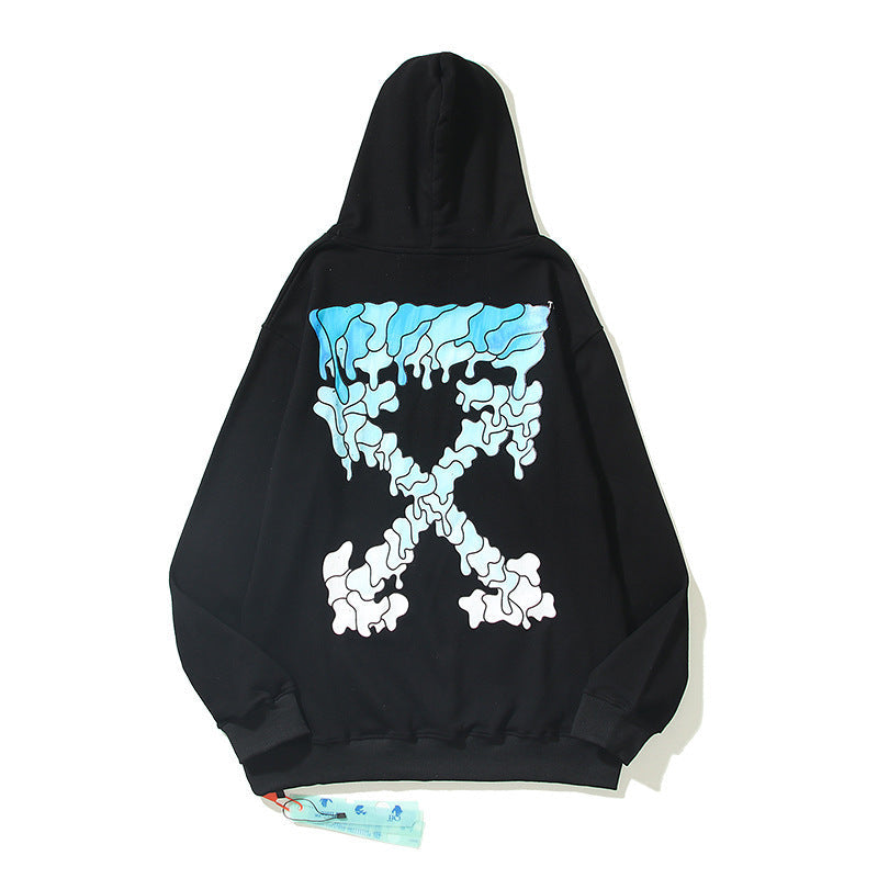 Off-White Black Blue Glacier Melt Arrow Hoodie