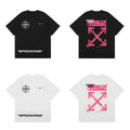 Off-White Hot Pink Arrow Cross Print Short Sleeve T-Shirt