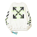 Off-White White Neon Typography Arrow Crewneck Sweatshirt