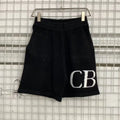 Cole Buxton Black Side Italic CB Logo Shorts