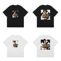 Off-White Oil Painting Figure Arrow Cross Print Short Sleeve T-Shirt