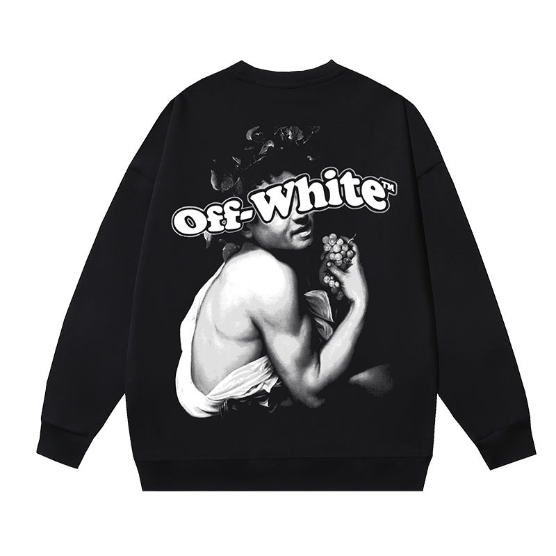 Off-White Black Classical Art Portrait Crewneck Sweatshirt