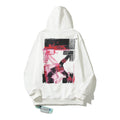 Off-White White Red-Black Bold Sketch Frame Hoodie