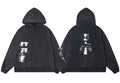 Enfants Riches Déprimés Side Panel Photo & Sleeve Print Hoodie - Washed Black