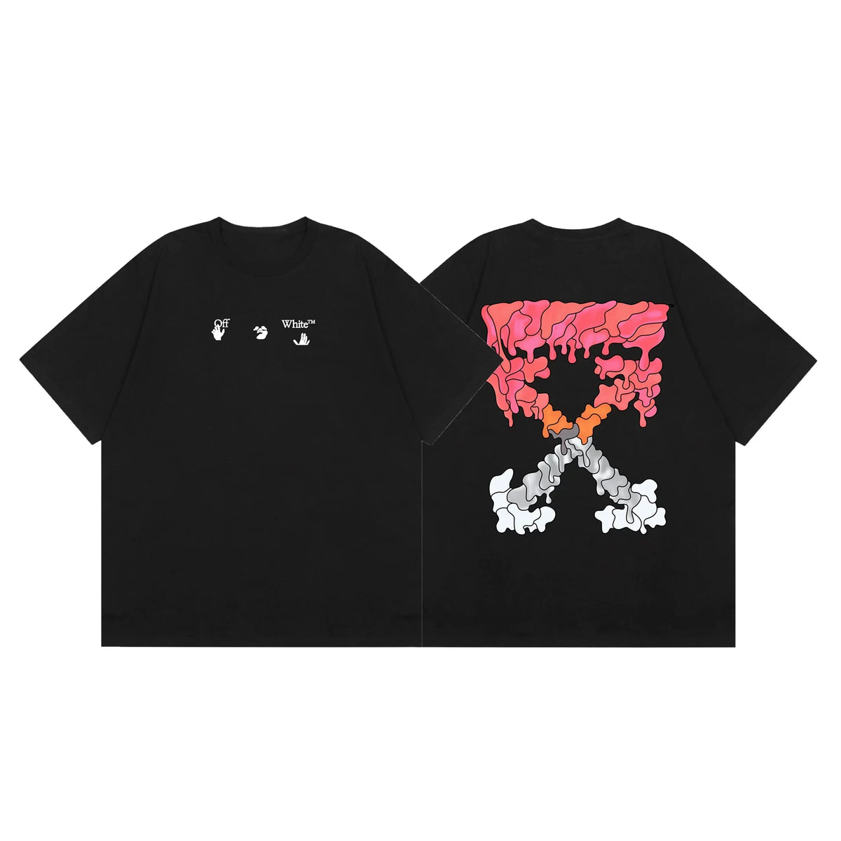 Off-White Gradient Melt Heart Arrow Cross Print Short Sleeve T-Shirt