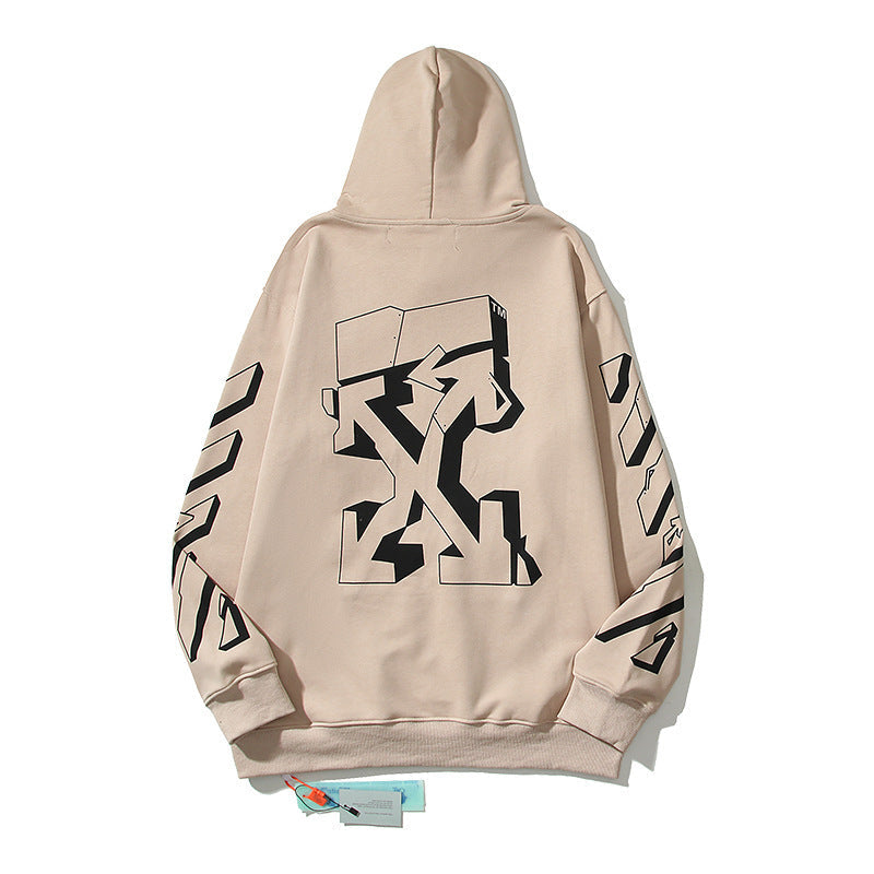Off-White Khaki 3D Shadow Outline Arrow Hoodie