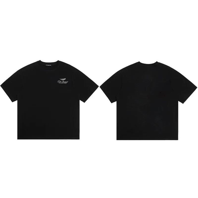 Cole Buxton Black Racing Wing Emblem Logo T-Shirt