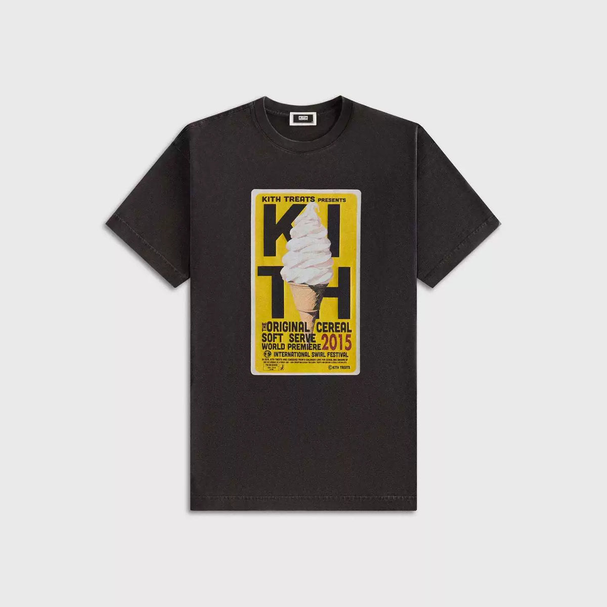 Kith Treats Black Yellow Ice Cream Cone Vintage Poster Tee