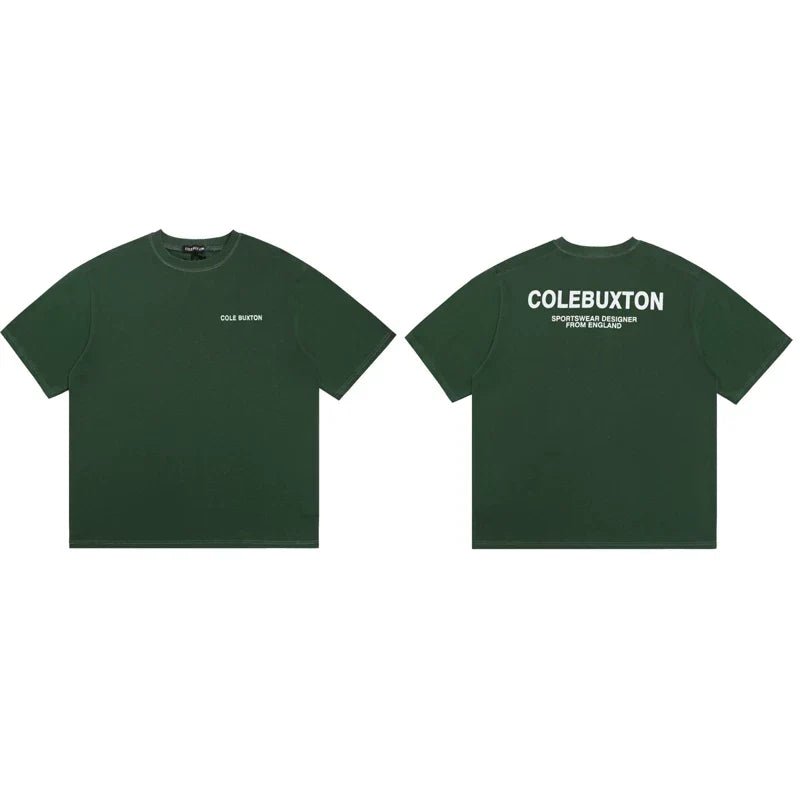 Cole Buxton Dark Green Minimalist Chest & Back Logo T-Shirt