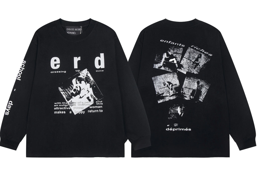 Enfants Riches Déprimés "e r d" Collage Long-Sleeve  - Black