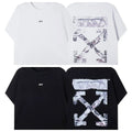 Off-White Marble Cross Arrow Graphic Short Sleeve T-Shirt