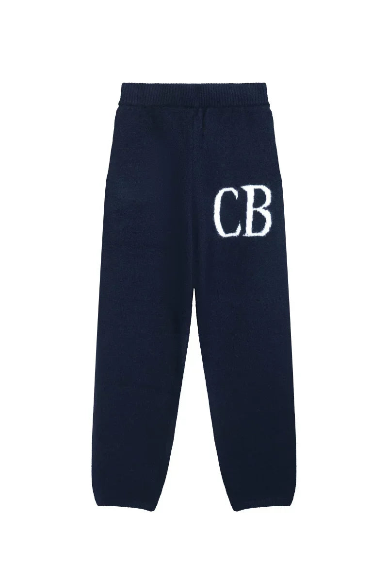 Cole Buxton Navy Side Italic CB Logo Sweatpants
