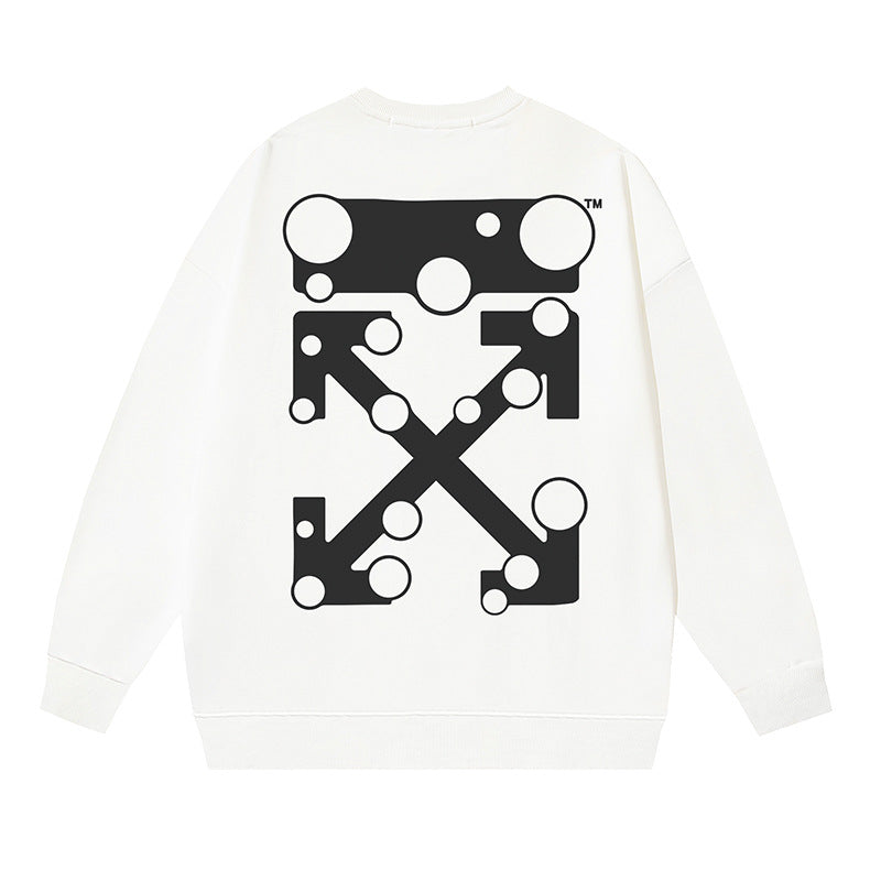 Off-White White Polka Dot Block Arrow Crewneck Sweatshirt