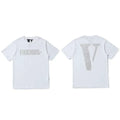 Vlone All-Over Text Grid "FRIENDS-" Graphic T-Shirt - White