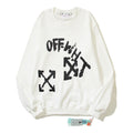 Off-White White Graffiti Typography Multi-Arrow Crewneck Sweatshirt