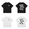 Off-White WHT Letter Grey Arrow Cross Print Short Sleeve T-Shirt