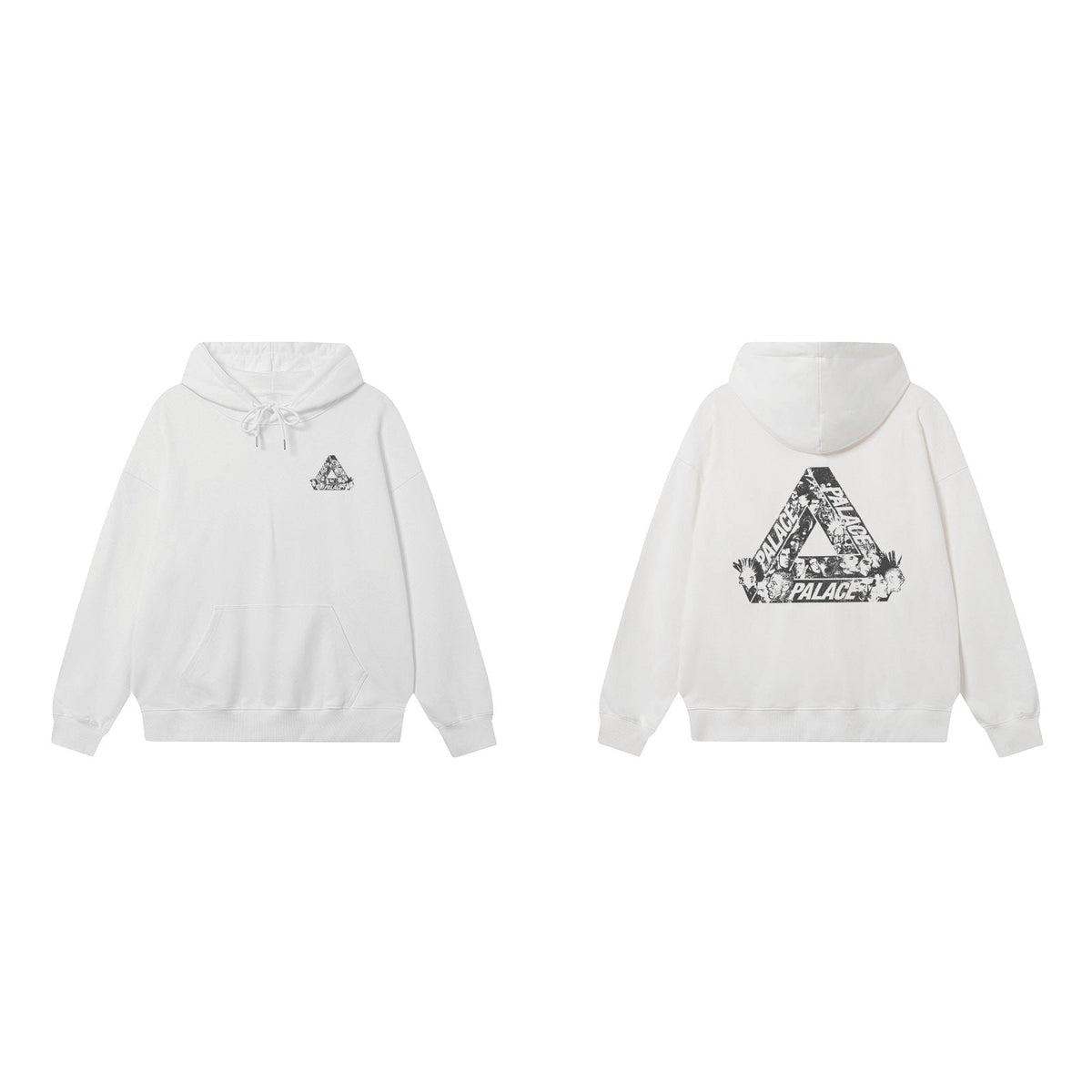 Palace White Graffiti Collage Tri-Ferg Hoodie