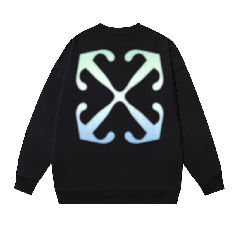 Off-White Black Gradient Halo Arrow Crewneck Sweatshirt