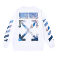 Off-White White Oil Painting Landscape Arrow Crewneck Sweatshirt