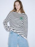 【IN STOCK】MARDI TSHIRT LONG SLEEVE STRIPE_IVORY GREEN