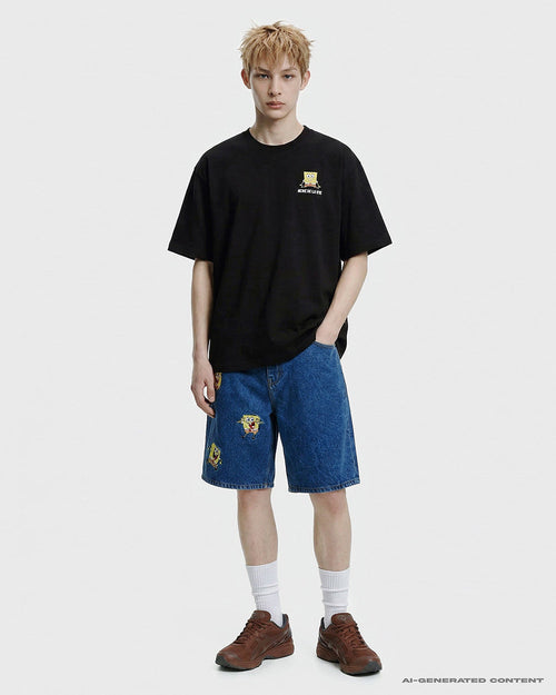 ADLV HAPPY SPONGEBOB SHORT SLEEVE T-SHIRT BLACK